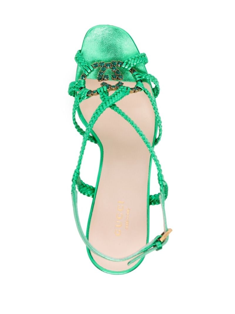 Green Gg Crystal-embellished Sandals