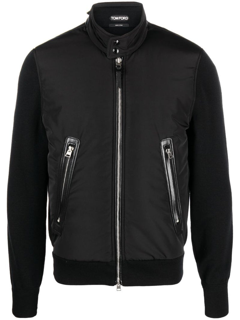 Black Zip-up Bomber Jacket