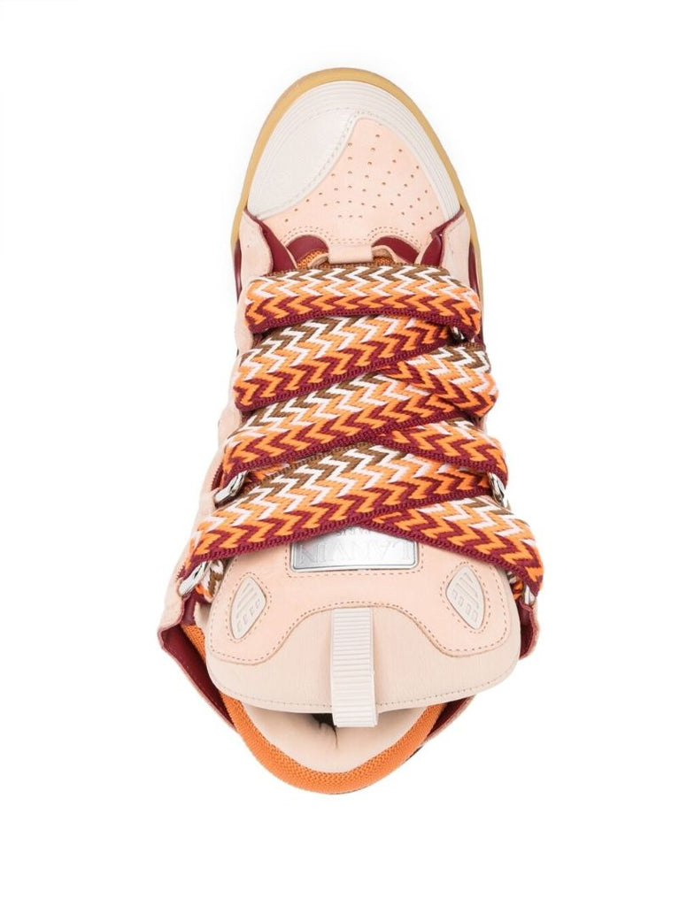Pink Curb Leather Sneakers