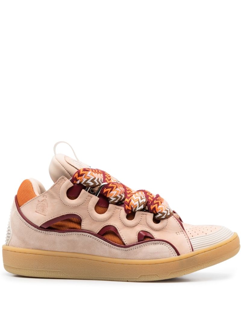 Pink Curb Leather Sneakers