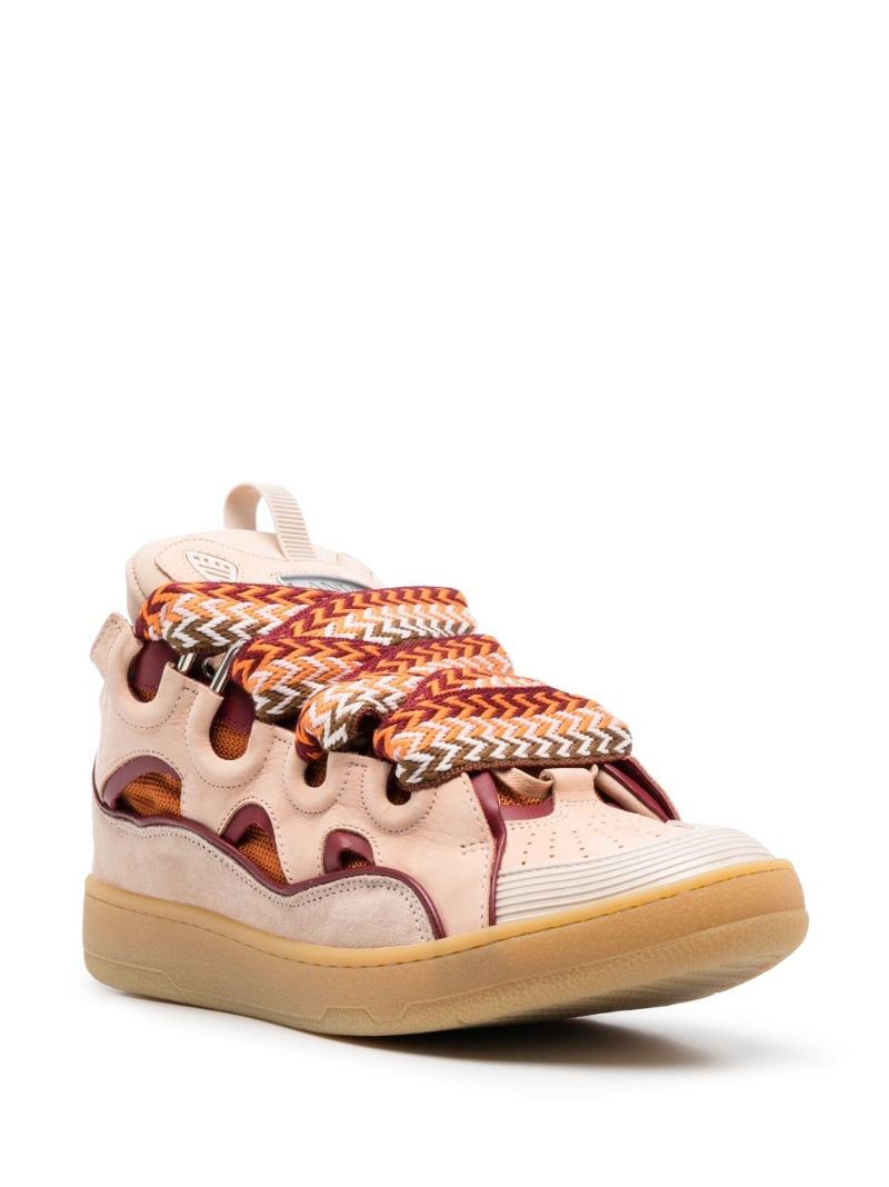 Pink Curb Leather Sneakers