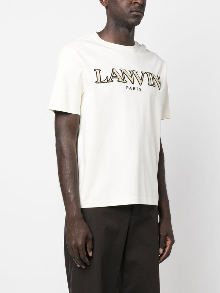 White Logo-appliquÃ_x0083_Â© Cotton T-shirt