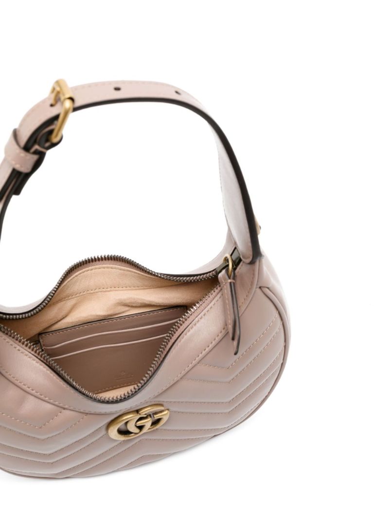 Neutral Gg Marmont Mini Leather Shoulder Bag