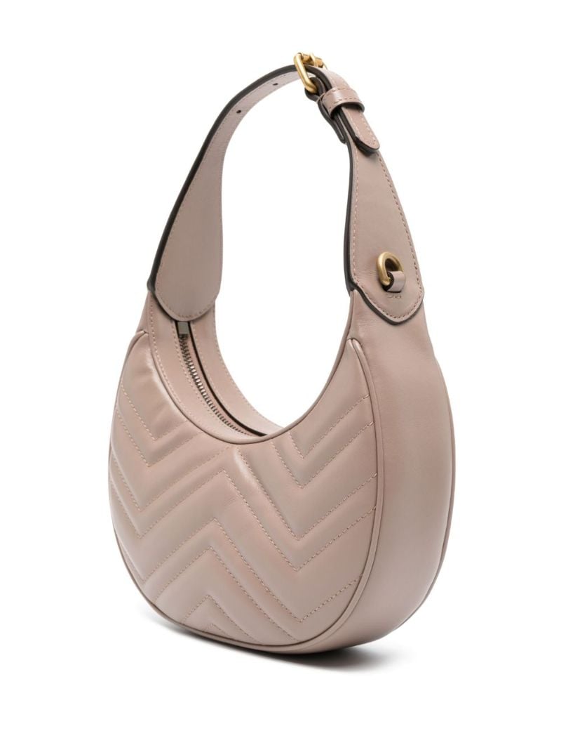 Neutral Gg Marmont Mini Leather Shoulder Bag