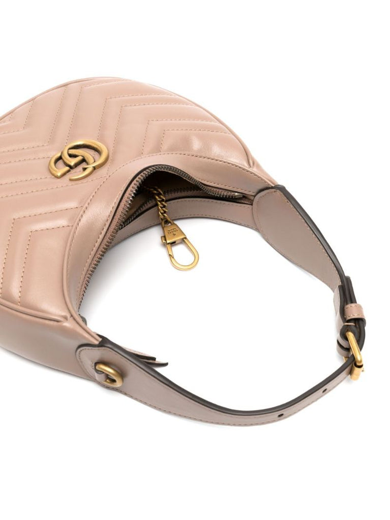Neutral Gg Marmont Mini Leather Shoulder Bag