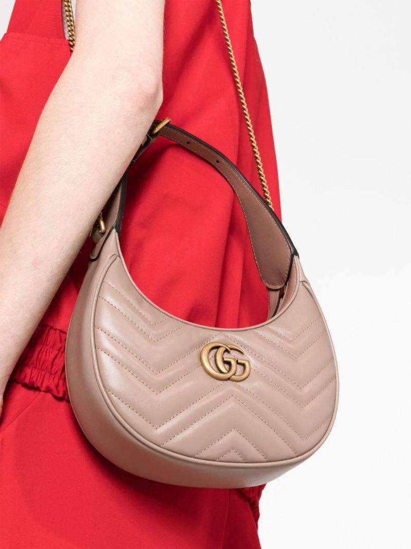 Neutral Gg Marmont Mini Leather Shoulder Bag