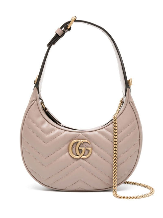 Neutral Gg Marmont Mini Leather Shoulder Bag
