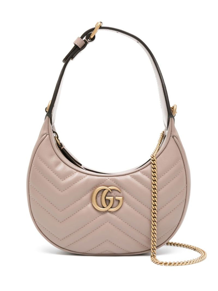 Neutral Gg Marmont Mini Leather Shoulder Bag