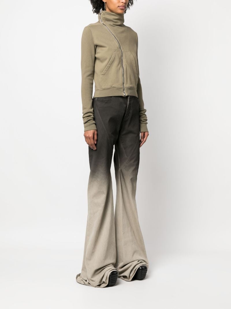 Green Strap Detailed Zipped Sweatshirt