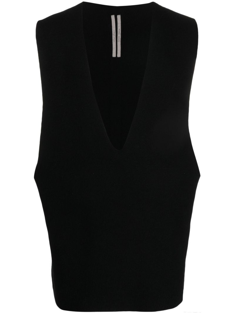 Black V Tank Wool Vest