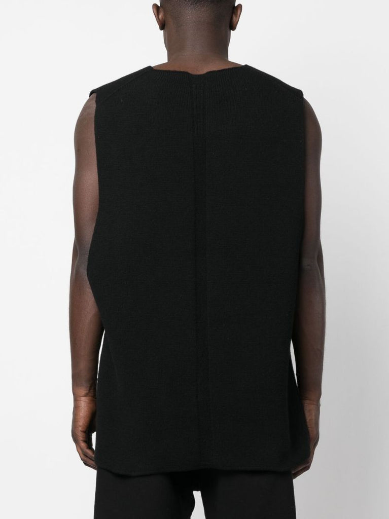 Black V Tank Wool Vest