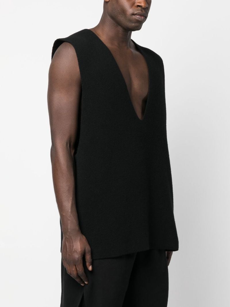 Black V Tank Wool Vest