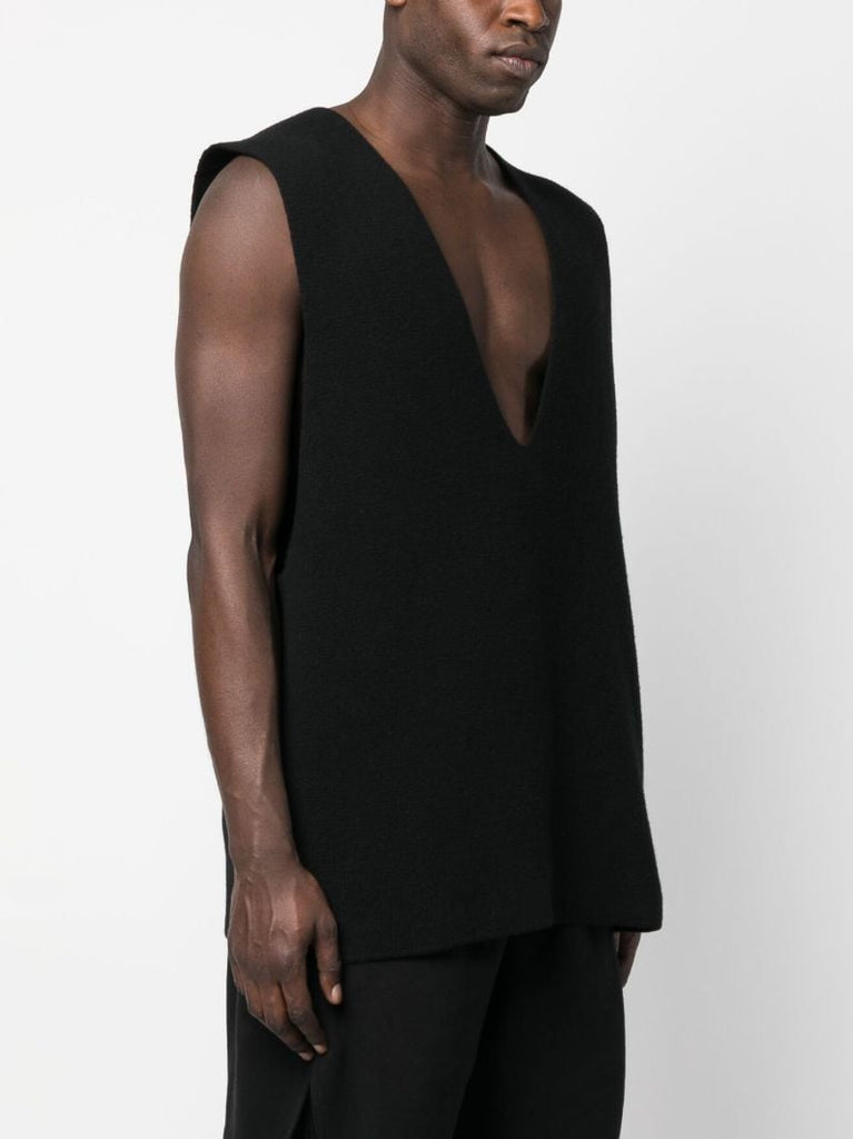 Black V Tank Wool Vest