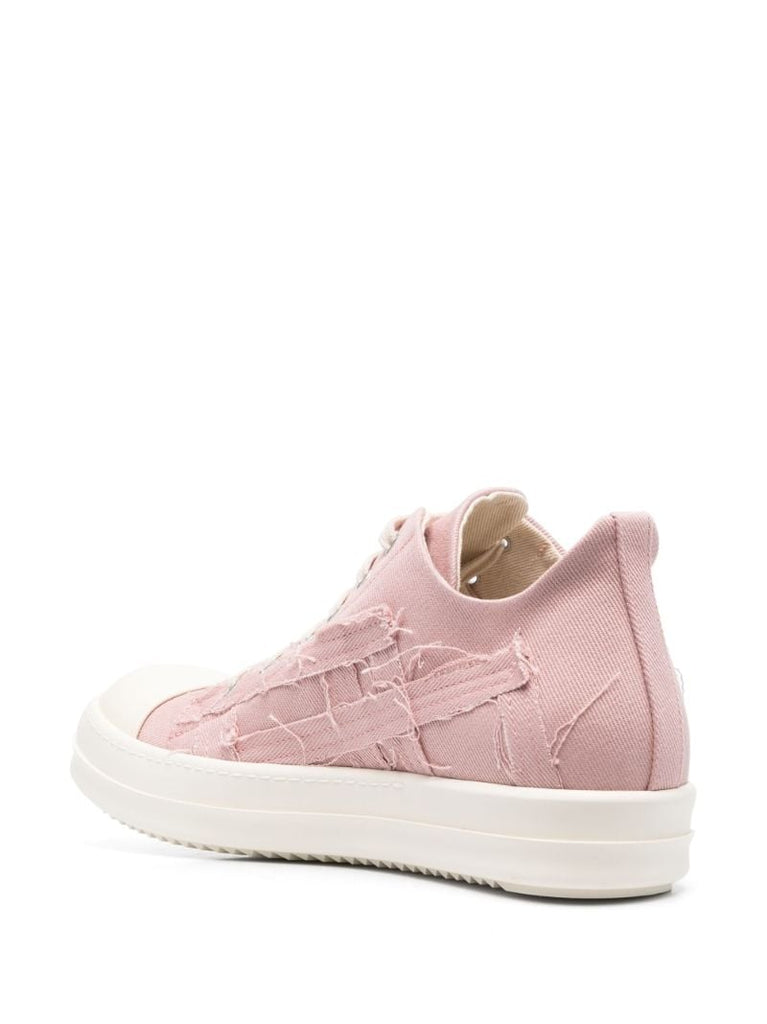 Pink Distressed Lace Up Sneakers