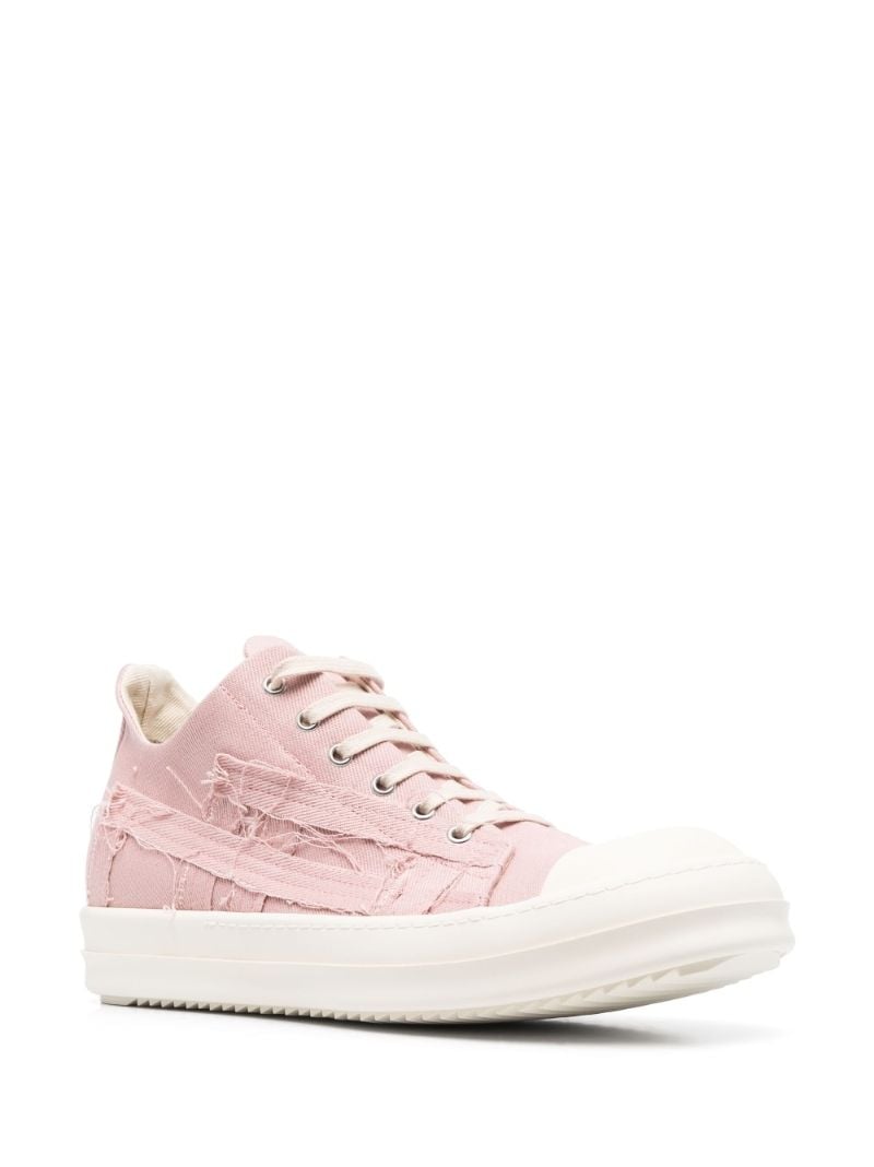 Pink Distressed Lace Up Sneakers