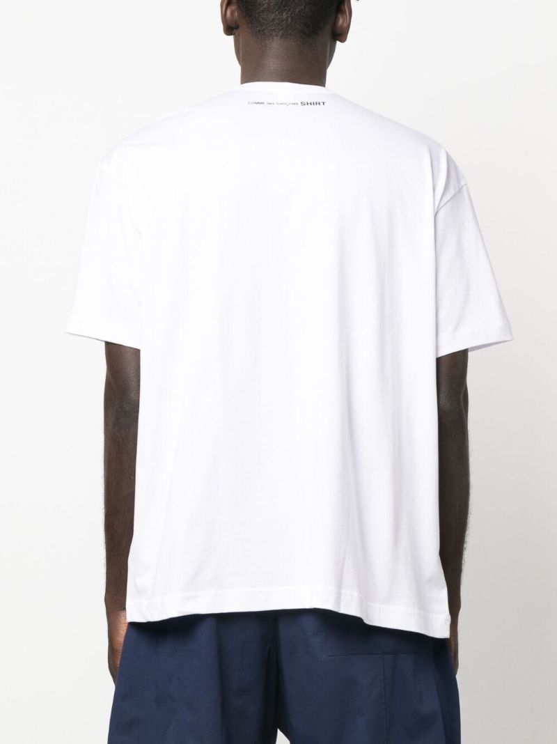 White Logo Print T-shirt