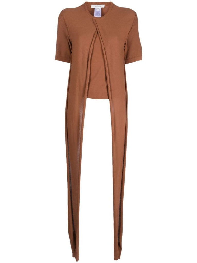 Brown Knotted Knitted Top