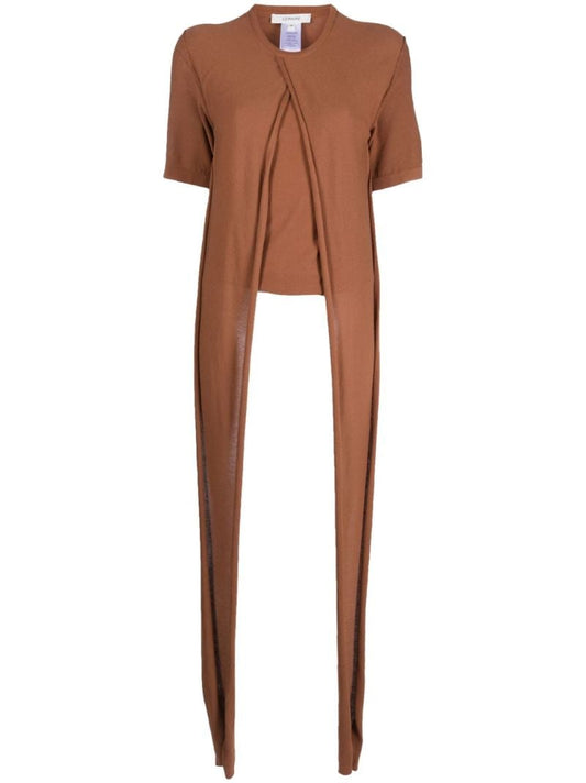 Brown Knotted Knitted Top