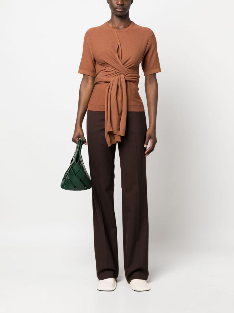 Brown Knotted Knitted Top