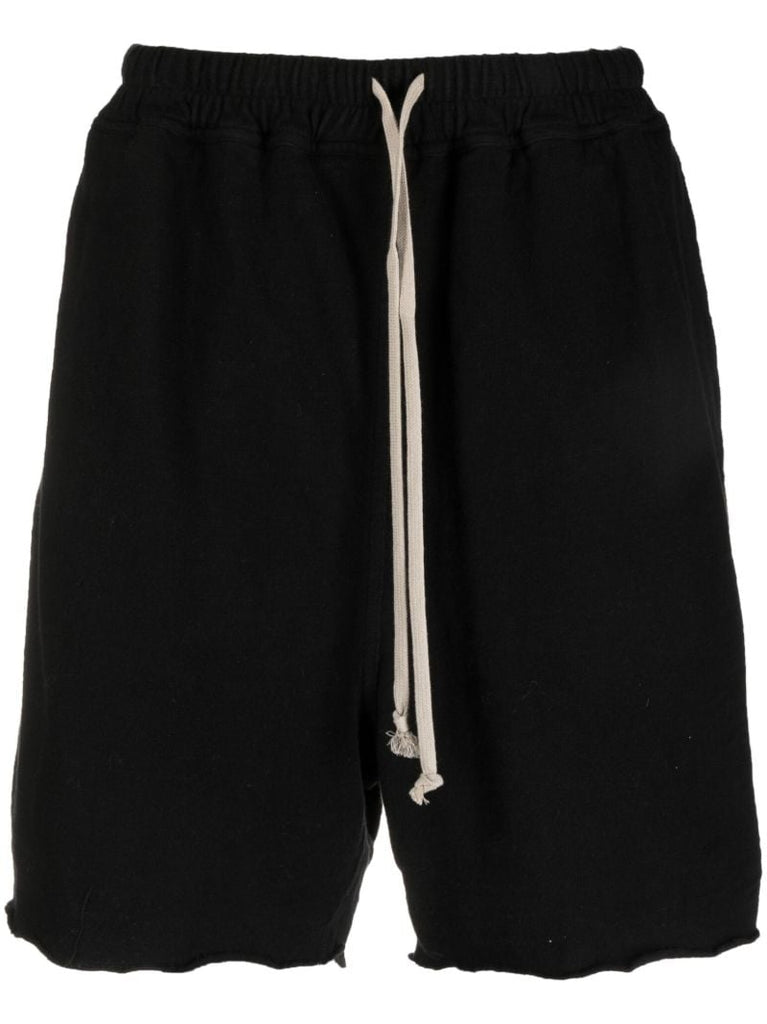 Black Drawstring Cotton Shorts
