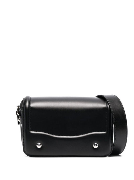 Black Ransel Mini Leather Cross Body Bag