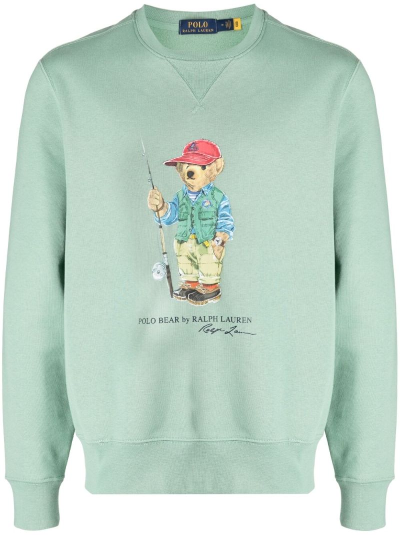 Green Fishing Bear Sweatshirt