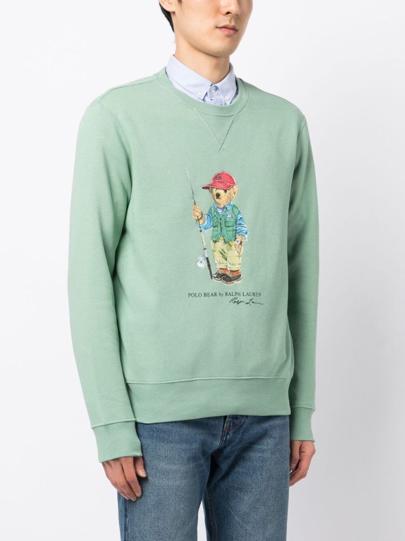 Green Fishing Bear Sweatshirt
