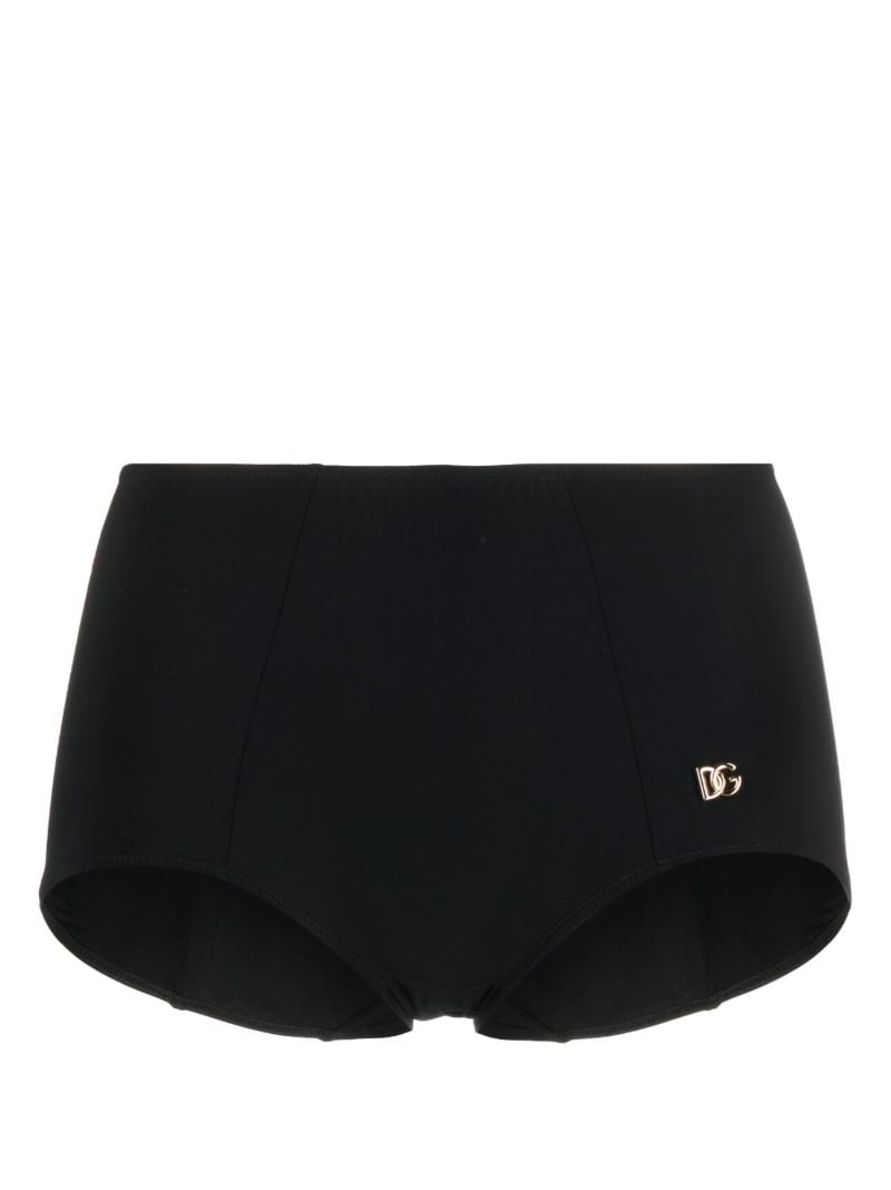 Black Logo Plaque Bikini Bottoms