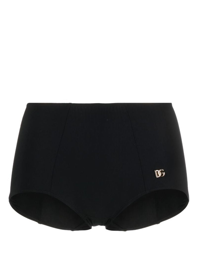 Black Logo Plaque Bikini Bottoms