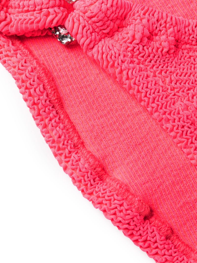Pink Nicole Crinkle Bandeau Bikini