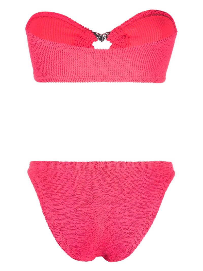 Pink Nicole Crinkle Bandeau Bikini