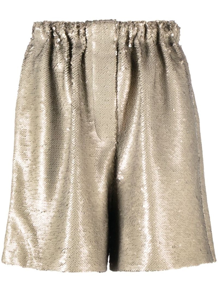 Neutral Jazz Sequin-embellished Shorts