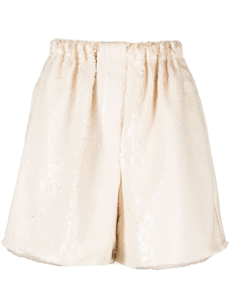 Neutral Jazz Sequin-embellished Shorts
