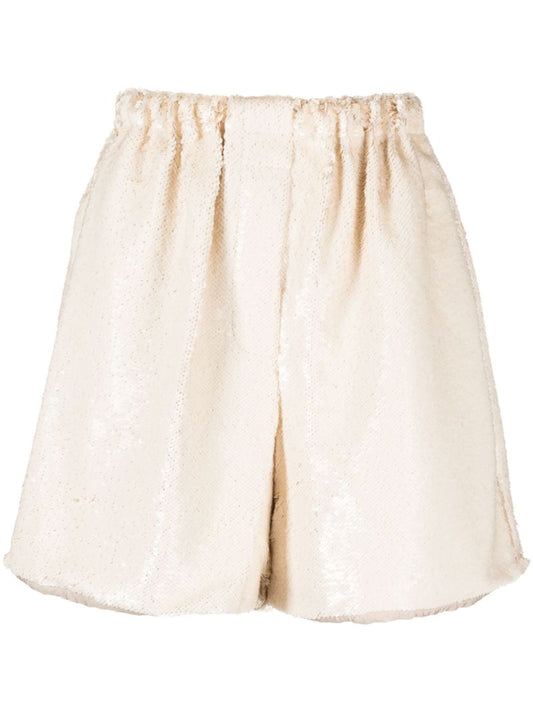 Neutral Jazz Sequin-embellished Shorts
