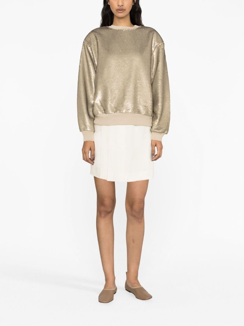 Neutral Metz Sequin-embellished Sweatshirt