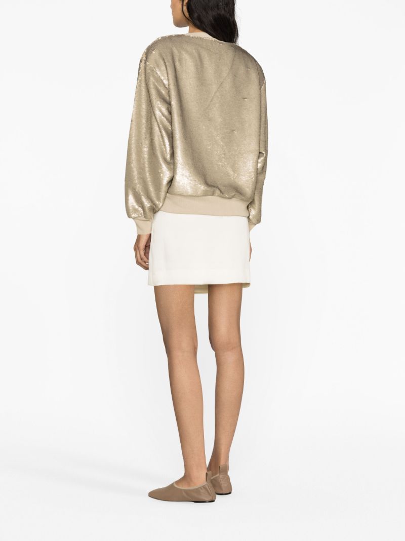 Neutral Metz Sequin-embellished Sweatshirt