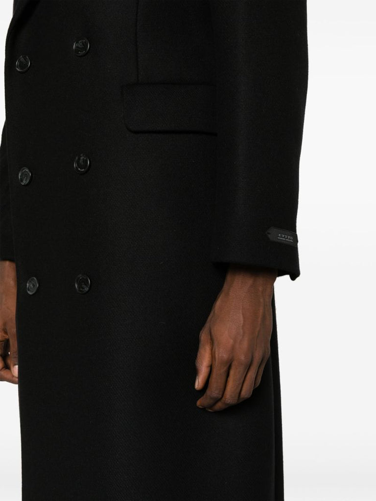 Black Genesis Double-breasted Coat