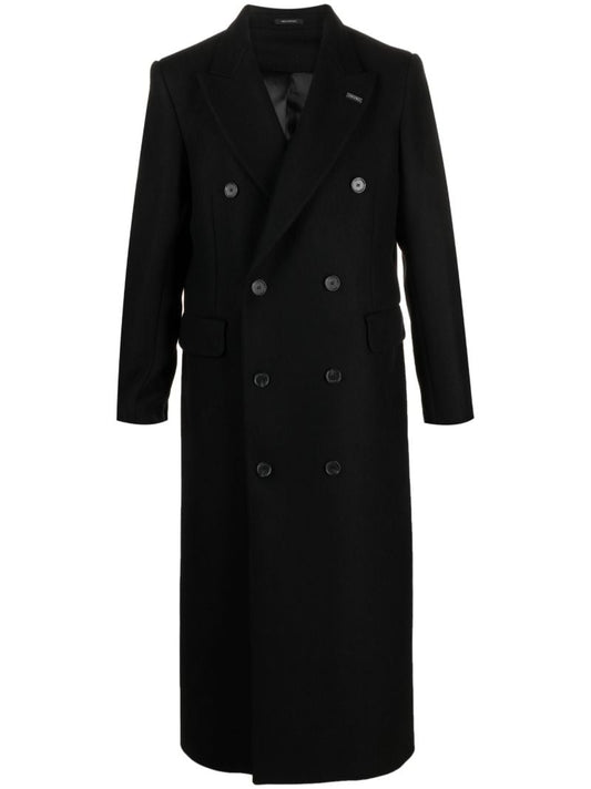 Black Genesis Double-breasted Coat
