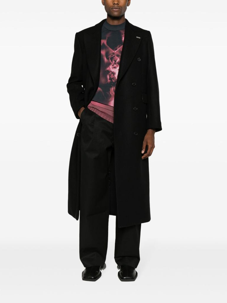 Black Genesis Double-breasted Coat