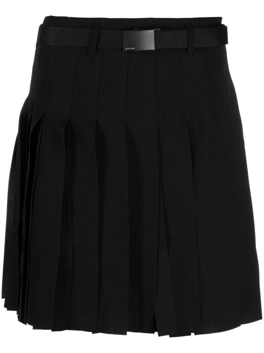 Black Kace Pleated Mini Skirt