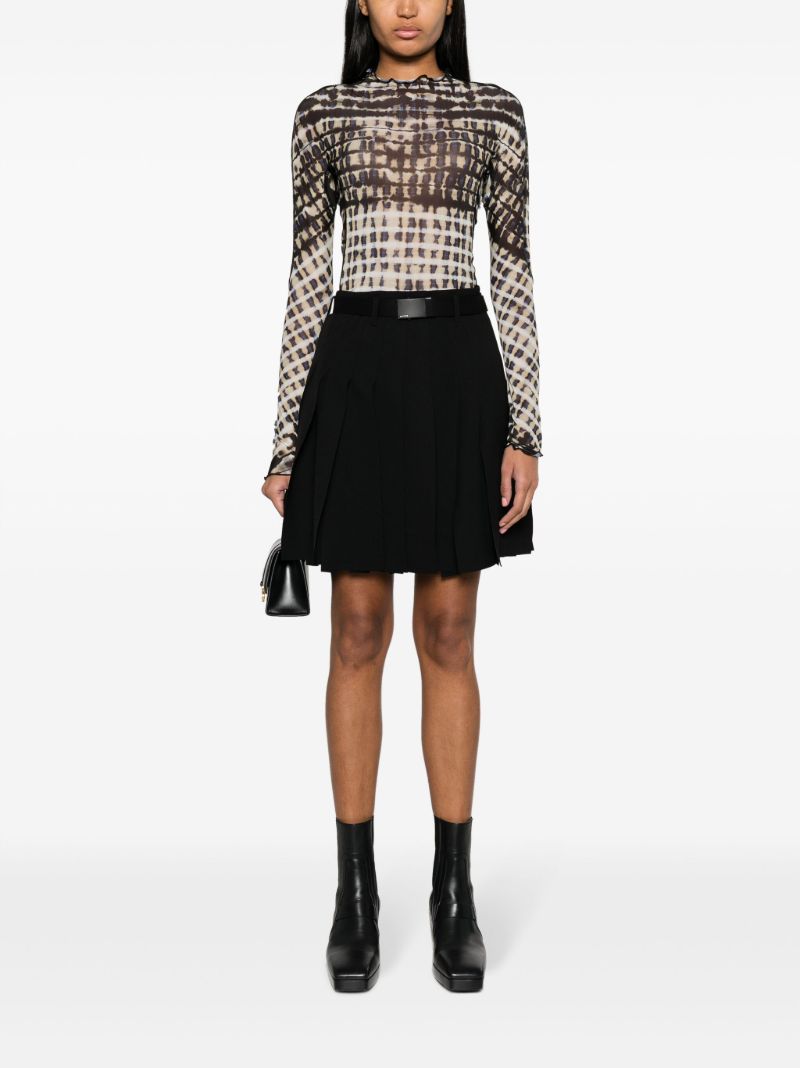 Black Kace Pleated Mini Skirt