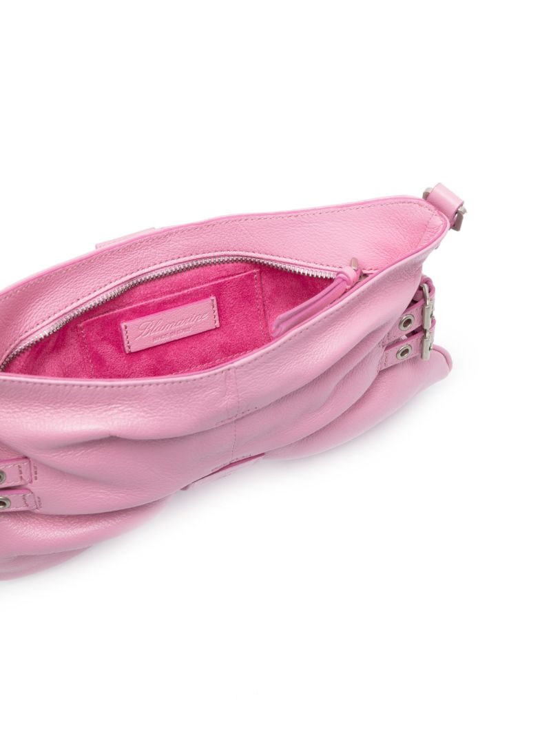 Pink Butterfly Large Leather Shoulder Bag