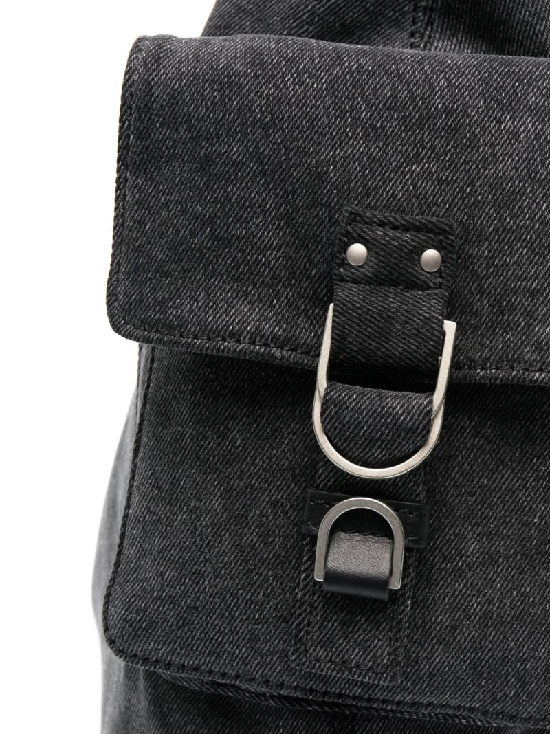 Grey Hobo Large Denim Shoulder Bag