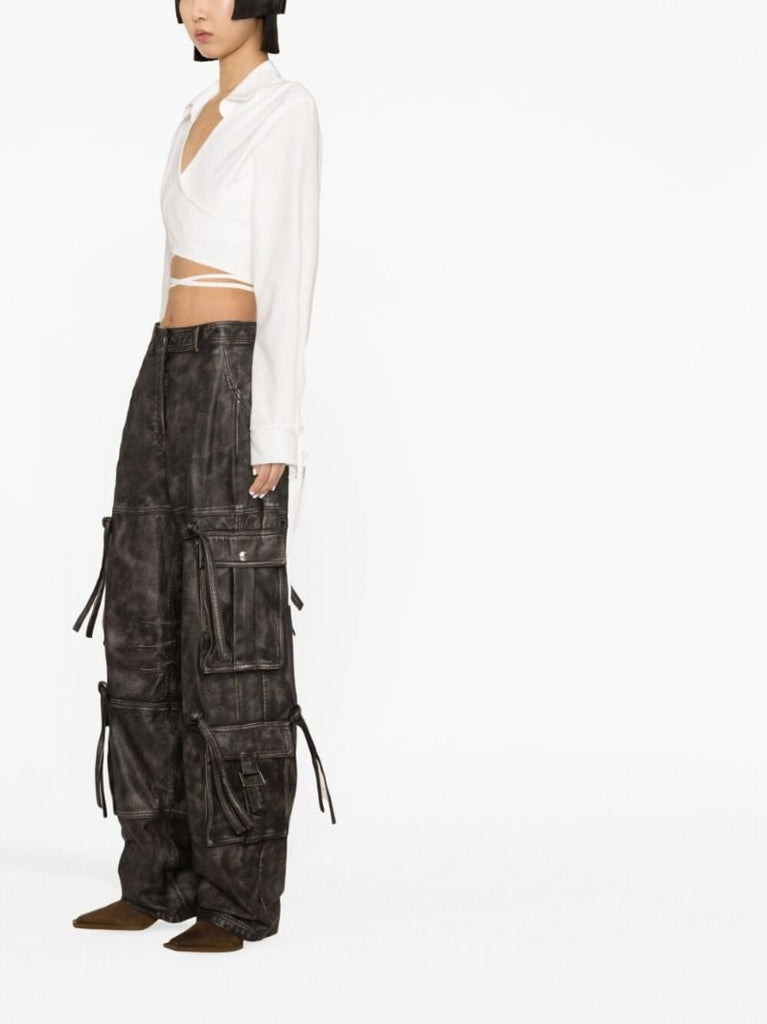 White Wraparound Cropped Cardigan