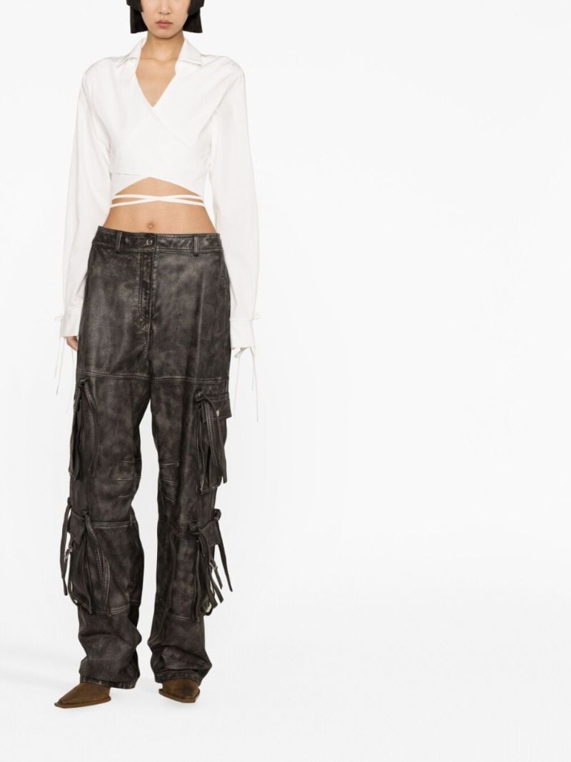 White Wraparound Cropped Cardigan