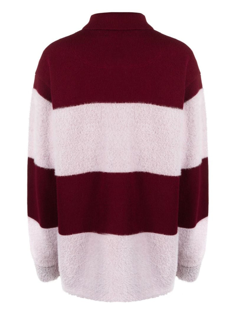 Red and Pink Jarvis Striped Sweater