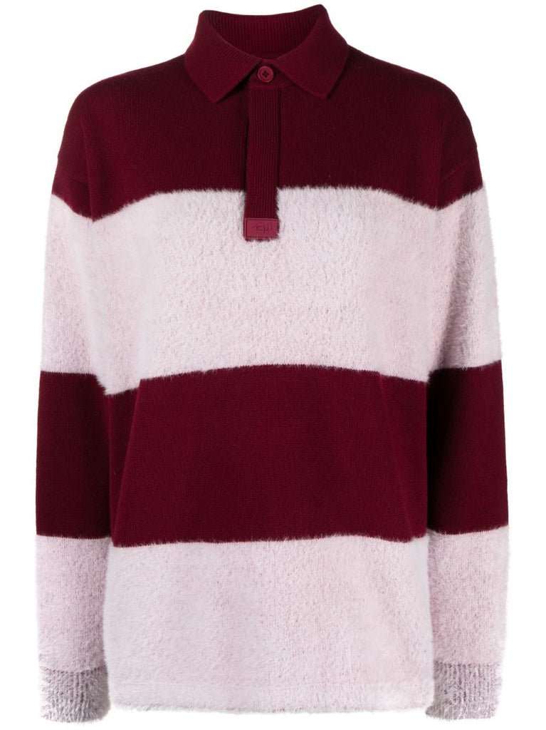Red and Pink Jarvis Striped Sweater