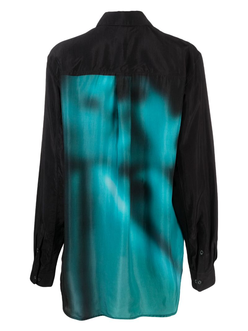 Black Otis Teal Smoke Satin Shirt