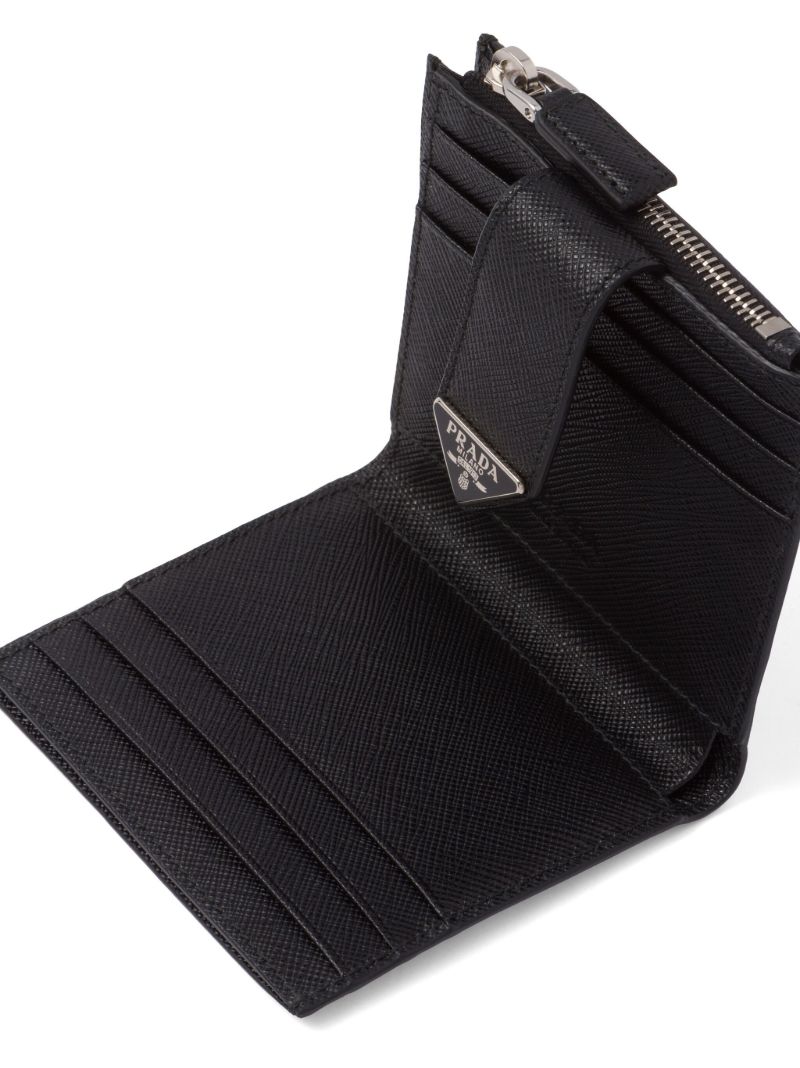 Black Triangle Logo Leather Wallet