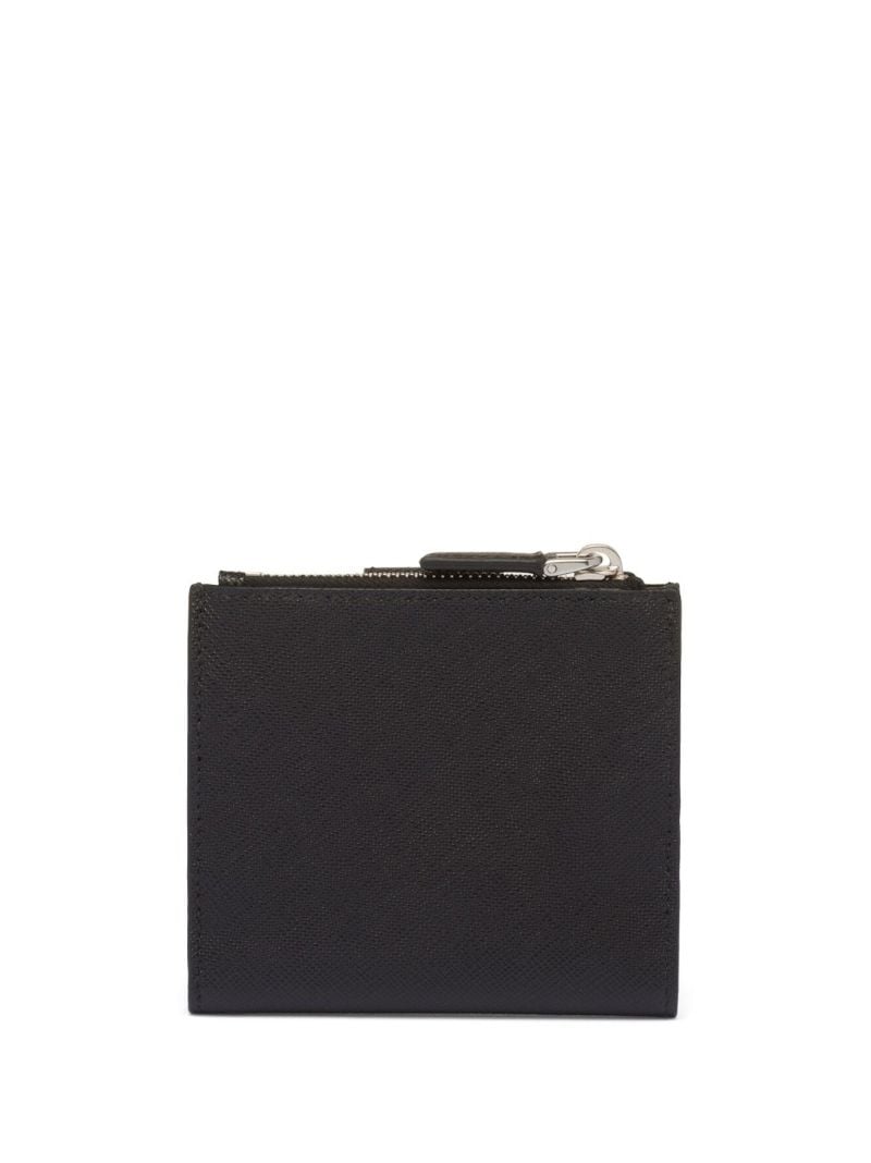 Black Triangle Logo Leather Wallet